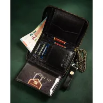 Peterson férfi bőr pénztárca PTN 340L-2-1-1 BLACK