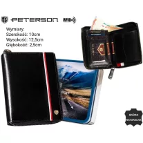 Peterson férfi bőr pénztárca PTN 340P-01 – fekete