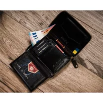 Peterson férfi bőr pénztárca PTN 340-P-UP UA – fekete