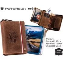 Peterson férfi bőr pénztárca PTN 340PW-01 2-1-4