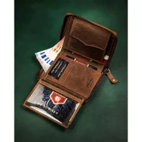 Peterson férfi bőr pénztárca PTN 340PW-01 2-1-4