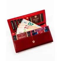 Peterson női bőr pénztárca PTN 421028-SBR – piros