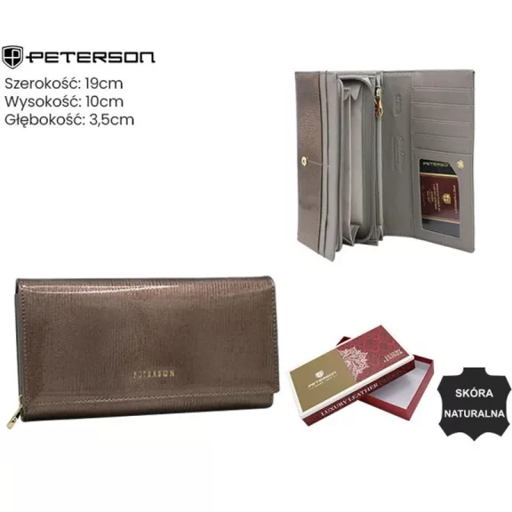Peterson női bőr pénztárca PTN 42106-PR – szürke Peterson női bőr pénztárca PTN 42106-PR – szürke