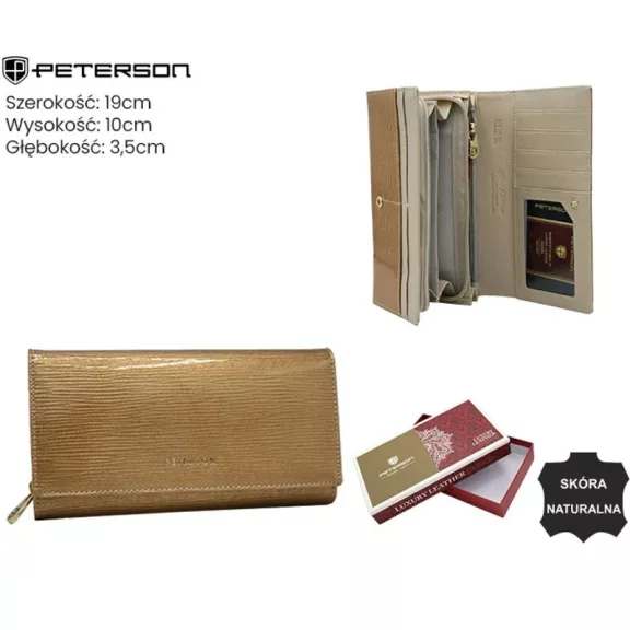 Peterson női bőr pénztárca PTN 42106-PR – bézs Peterson női bőr pénztárca PTN 42106-PR – bézs
