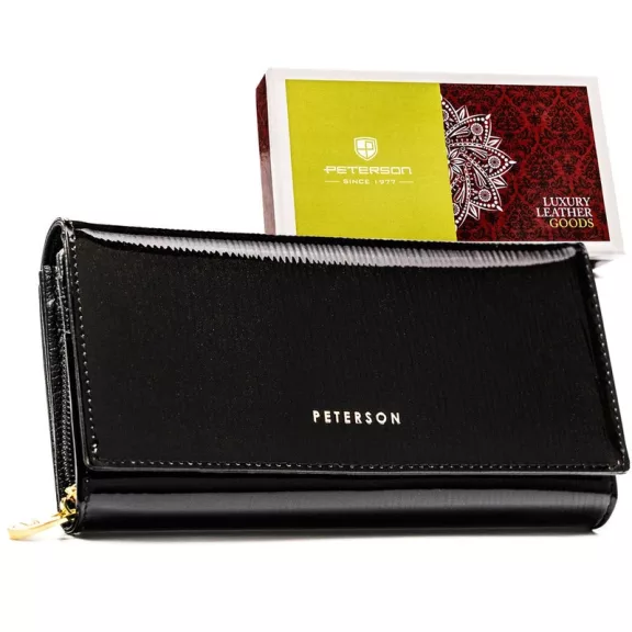 Peterson Női Bőr Pénztárca Ptn 42106-Pr-4908 Black - Fekete Peterson Női Bőr Pénztárca Ptn 42106-Pr-4908 Black - Fekete