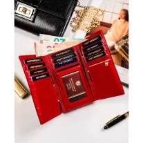 Peterson női bőr pénztárca PTN 42108-SBR – piros