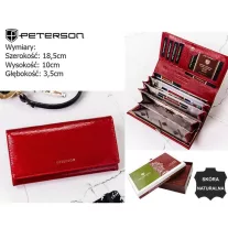 Peterson női bőr pénztárca PTN 42122-SH – piros