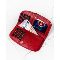 Peterson női bőr pénztárca PTN 42123-SH – piros