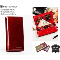 Peterson női bőr pénztárca PTN 421431-SBR – piros