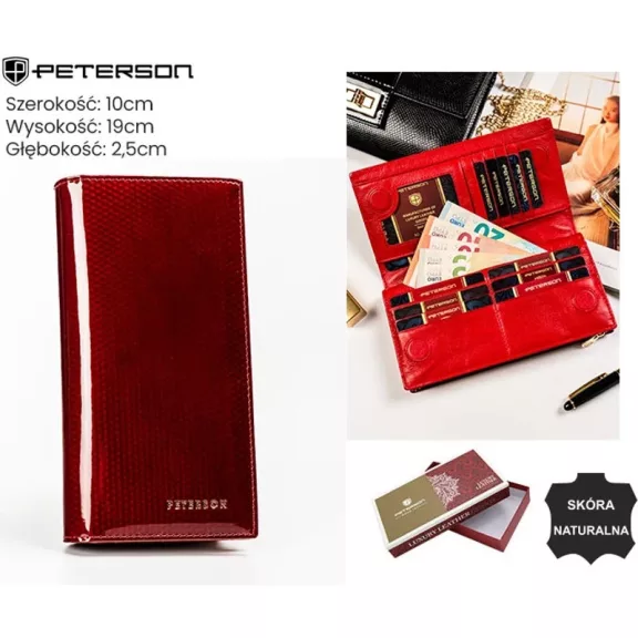 Peterson női bőr pénztárca PTN 421431-SBR – piros Peterson női bőr pénztárca PTN 421431-SBR – piros