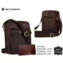   Peterson Férfi Bőr Oldaltáska Ptn 512E-Opu-6903 Sötét Barna