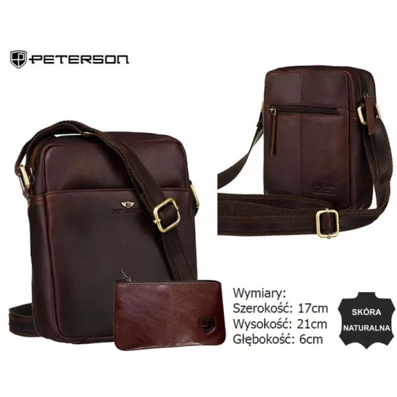Peterson Férfi Bőr Oldaltáska Ptn 512E-Opu-6903 Sötét Barna Peterson Férfi Bőr Oldaltáska Ptn 512E-Opu-6903 Sötét Barna
