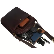   Peterson Férfi Bőr Oldaltáska Ptn 512E-Opu-6903 Sötét Barna