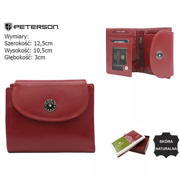 Peterson női bőr pénztárca PTN 70614-9-TVT – piros Peterson női bőr pénztárca PTN 70614-9-TVT – piros