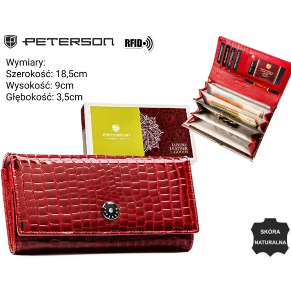Peterson női bőr pénztárca PTN 72401-MC – piros Peterson női bőr pénztárca PTN 72401-MC – piros