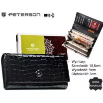 Peterson női bőr pénztárca PTN 72401-MC – fekete