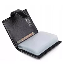 Peterson Bőr Kártyatartó Ptn Bc-103-Fekete Lakk Patentos