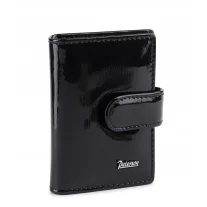 Peterson Bőr Kártyatartó Ptn Bc-103-Fekete Lakk Patentos