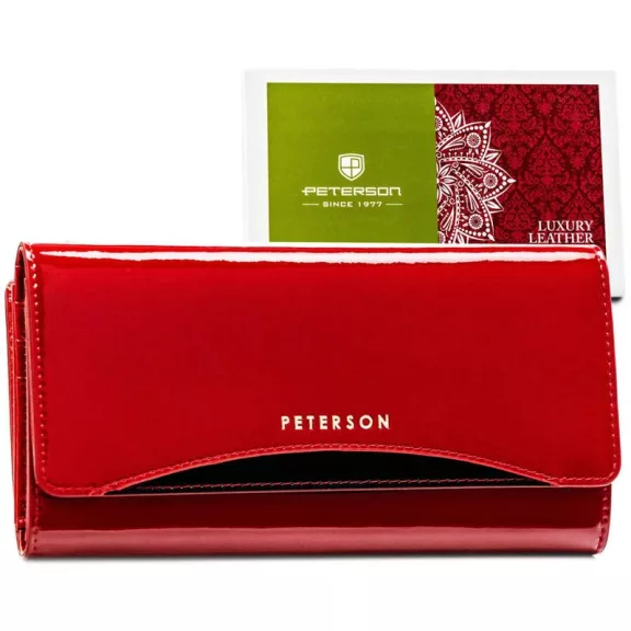 Peterson Női Bőr Pénztárca Ptn Bc-415-1605 Piros-Fekete Peterson Női Bőr Pénztárca Ptn Bc-415-1605 Piros-Fekete