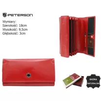 Peterson női bőr pénztárca PTN D03-NGV – piros