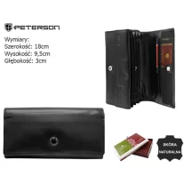 Peterson női bőr pénztárca PTN D03-NGV – fekete