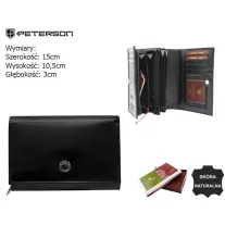 Peterson női bőr pénztárca PTN D15-NGV – fekete