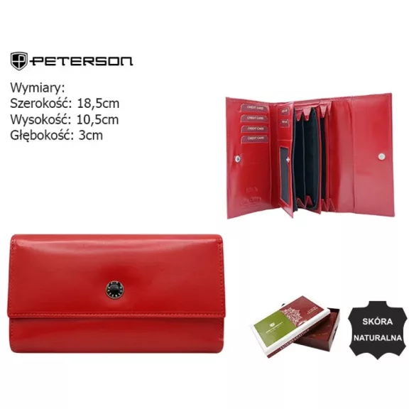 Peterson női bőr pénztárca PTN D18-NGV – piros Peterson női bőr pénztárca PTN D18-NGV – piros
