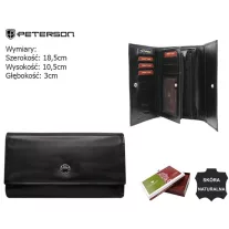 Peterson női bőr pénztárca PTN D18-NGV – fekete