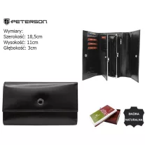 Peterson női bőr pénztárca PTN D19-NGV – fekete