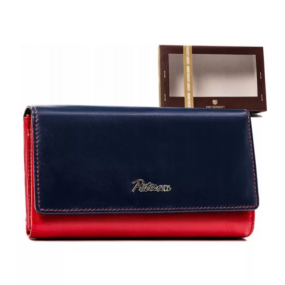 Peterson Női Bőr Pénztárca Ptn Ka-19-4221 Navy/Red - Sötét Kék-Piros Peterson Női Bőr Pénztárca Ptn Ka-19-4221 Navy/Red - Sötét Kék-Piros