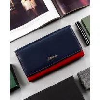   Peterson Női Bőr Pénztárca Ptn Ka-19-4221 Navy/Red - Sötét Kék-Piros
