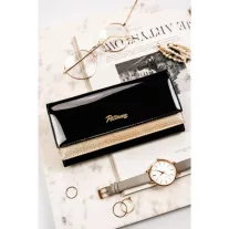   Peterson Női Bőr Pénztárca Ptn Lj-421028-0643 Black-Gold - Fekete-Arany
