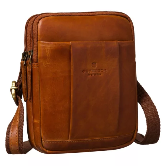 Peterson Férfi Bőr Oldaltáska Ptn M22-Cow-5027 Cognac Peterson Férfi Bőr Oldaltáska Ptn M22-Cow-5027 Cognac