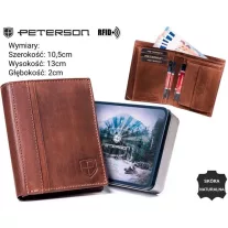 Peterson férfi bőr pénztárca PTN N005-PCA – barna