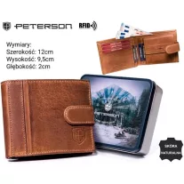 Peterson férfi bőr pénztárca PTN N008L-PCA – barna
