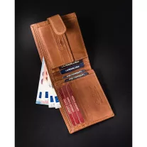 Peterson férfi bőr pénztárca PTN N008L-PCA – barna