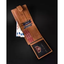 Peterson férfi bőr pénztárca PTN N008L-PCA – barna