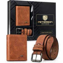 Peterson férfi pénztárca ajándékszett PTN N4-125-BUF-BW