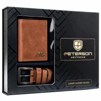 Peterson férfi pénztárca ajándékszett PTN N4-125-BUF-BW