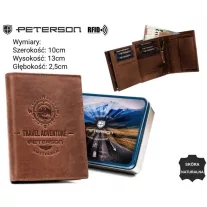 Peterson férfi bőr pénztárca PTN N4-BE-TRAV – barna