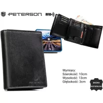 Peterson férfi bőr pénztárca PTN N4-BUF – fekete
