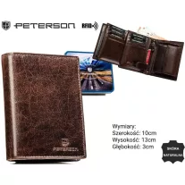 Peterson férfi bőr pénztárca PTN N4-BUF – barna