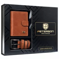   Peterson férfi pénztárca ajándékszett PTN N4L-125-BUF-BW