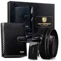   Peterson férfi pénztárca ajándékszett PTN N4L-125-P01-BW