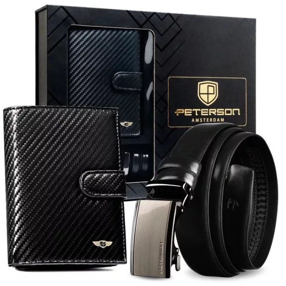 Peterson férfi pénztárca ajándékszett PTN N4L-125-P20-BW Peterson férfi pénztárca ajándékszett PTN N4L-125-P20-BW