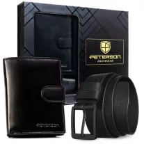 Peterson férfi pénztárca ajándékszett PTN N4L-125-WK-BW