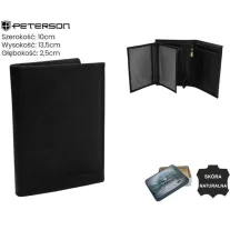 Peterson férfi bőr pénztárca PTN N4-LWC – fekete