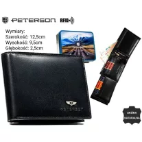 Peterson férfi bőr pénztárca PTN N61-BMVT – fekete
