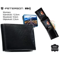 Peterson férfi bőr pénztárca PTN N61-BOR – fekete