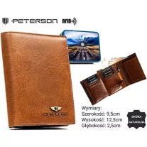 Peterson férfi bőr pénztárca PTN N62-BMVT – barna
